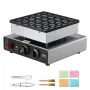 VEVOR Mini Pancake Maker, 25PCS 43mm Diameter Dutch Muffin Waffle Baker, Non-stick Stainless Steel Poffertjes Grill, Commercial 