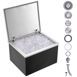 28"x16"x17" Drop in Ice Chest Ice Cooler Ice Bin Stainless Steel w/Cover