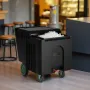 Commercial Ice Bin, 125 lbs Portable Ice Caddy, 31.5 x 22.8 x 29 inch Insulated Ice Carrier with 4 Wheels and Sliding Lid, Large