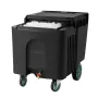 Commercial Ice Bin, 125 lbs Portable Ice Caddy, 31.5 x 22.8 x 29 inch Insulated Ice Carrier with 4 Wheels and Sliding Lid, Large