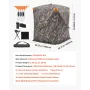 VEVOR Hunting Blind, 2-3 Person Thermal Ground Blinds with Tri-Leg Chair and Carrying Bag, Portable Camouflage Tent, Durable Con