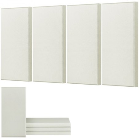 4 PCS Acoustic Wall Panels 2 in Thick 23.6 x 11.8 in Self-adhesive Beige