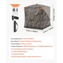 Hunting Blind, 4-5 Person See Through Ground Blinds with Carrying Bag, 360 Degree Portable Camouflage Tent, Durable Concealed Sh