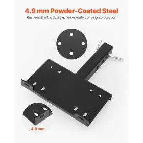 Winch Mount, 15000 lbs / 6803 kg Load Capacity, Trailer Hitch Winch Mount with 50.8 mm Receiver, 2 Mounting Hole Design, Powder 