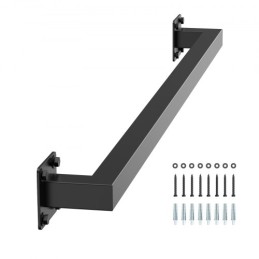 1215mm Wall Mounted Stair Handrail Black Iron 113kg Load Square Tube