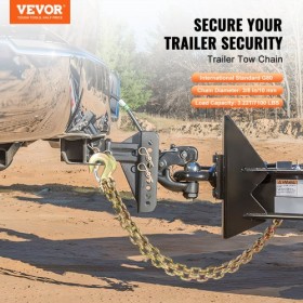 Binder Chain G80 Tie Down Tow Chain with Hook 3/8" x 2.9' 2 Pack 7100 lbs