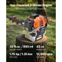 VEVOR Gas Pole Saw, 43CC 2 Stroke Gas Powered Pole Saws with 25.4 cm Cutting Bar, Cordless Tree Trimmer with Rotatable Head, 2.1