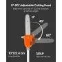 Gas Pole Saw, 43CC 2 Stroke Gas Powered Pole Saws with 25.4 cm Cutting Bar, Cordless Tree Trimmer with Rotatable Head, 2.1 to 3.