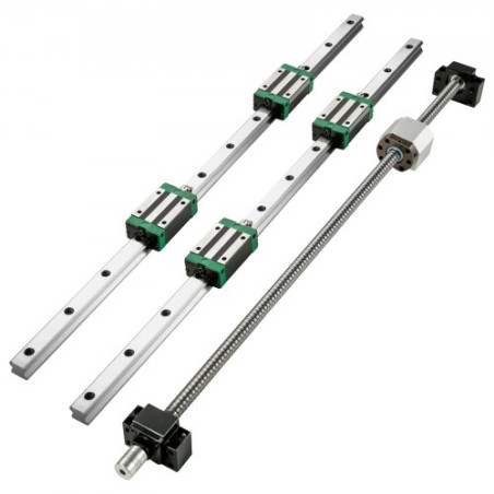Linear Guide Rail 2pcs HGR20-1000mm Lineær glideskinne med 1 stk. RM1605-1000mm kugler med BF12/BK12 Kit Lineær glideskinne