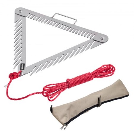 24in Aquatic Weed Rake 3-Sided Foldable Lake Weed Rake Handle 30ft Rope