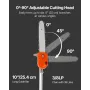 VEVOR Gas Pole Saw, 43CC 2 Stroke Gas Powered Pole Saws with 30.48 cm Cutting Bar, Cordless Tree Trimmer with Rotatable Head, 2.