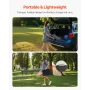 Folding Camping Table, Adjustable Height Portable Side Tables, Aluminum MDF Beach Table with Mesh Layer, Carrying Handle, Lightw