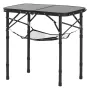 Folding Camping Table, Adjustable Height Portable Side Tables, Aluminum MDF Beach Table with Mesh Layer, Carrying Handle, Lightw