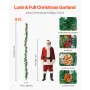 julekrans, 2750 mm kunstig julekrans med lyssnor, imiteret