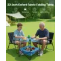 Folding Camping Table, Portable Outdoor Lightweight Picnic Table, 600D Oxford Fabric Waterproof Canvas Travel Beach Tables, with