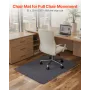 Chair Mat, 897 x 1396 mm Office Chair Mat for Hard Floors, Floor Protector for Rolling Chairs, Polyester Surface, Non-Slip & Eas