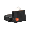 Kraft Paper Bags with Handles 50Pcs 16x6x12 in Party Shopping Bag Black