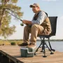 VEVOR Hunting Chair, 360° Silent Swivel, Foldable Portable Blind Chair, Heavy-Duty Steel Frame Ground Stool Seat, with Seat Cove