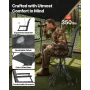 Hunting Chair, 360° Silent Swivel, Foldable Portable Blind Chair, Heavy-Duty Steel Frame Ground Stool Seat with Armrests, Anti-S