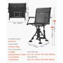 Hunting Chair, 360° Silent Swivel, Foldable Portable Blind Chair, Heavy-Duty Steel Frame Ground Stool Seat with Armrests, Anti-S