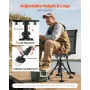 VEVOR Hunting Chair, 360° Silent Swivel, Foldable Portable Blind Chair, Heavy-Duty Steel Frame Ground Stool Seat with Anti-Sink 