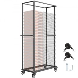 Folding Chair Rack Cart for 60 Chairs of 500LBS Casters/Locking Wheels