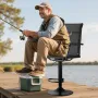 VEVOR Hunting Chair, 360° Silent Swivel, Lightweight Blind Chair, Heavy-Duty Steel Frame Ground Stool Seat, with Padded Armrests