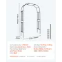 VEVOR Garden Arbor, 2.4 (H) x 1.5 (W) x 0.4 (D) m Metal Archway, Sturdy Outdoor Trellis Arch with Stakes, Easy to Assemble, Perg