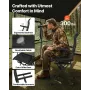 Hunting Chair, 360° Silent Swivel, Foldable Portable Blind Chair, Heavy-Duty Steel Frame Ground Stool Seat, with Armrests, Adjus