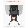 Hunting Chair, 360° Silent Swivel, Foldable Portable Blind Chair, Heavy-Duty Steel Frame Ground Stool Seat, with Armrests, Adjus