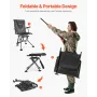 VEVOR Hunting Chair, 360° Silent Swivel, Foldable Portable Blind Chair, Heavy-Duty Steel Frame Ground Stool Seat, with Armrests,