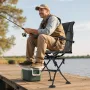 Hunting Chair, 360° Silent Swivel, Foldable Portable Blind Chair, Heavy-Duty Steel Frame Ground Stool Seat, with Armrests, Adjus
