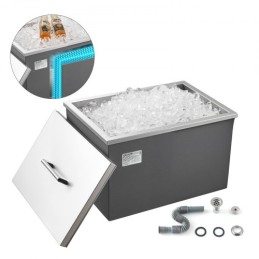 30L Drop in Ice Chest Ice Cooler Ice Bin Stainless Steel 508x355x306mm