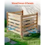 VEVOR Wood Privacy Fence, 36" W x 36" L, 3 Panel Slatted Air Conditioner Fence Screen, Pool Equipment Enclosure with Metal Stake
