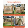 VEVOR Wood Privacy Fence, 36" W x 36" L, 3 Panel Slatted Air Conditioner Fence Screen, Pool Equipment Enclosure with Metal Stake