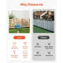 Wood Privacy Fence, 36" W x 36" L, 3 Panel Slatted Air Conditioner Fence Screen, Pool Equipment Enclosure with Metal Stakes, Eas