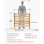 VEVOR Wood Privacy-hegn, 36" B x 36" L, 3-panels lamel klimaanlæg hegnsskærm, pooludstyrskabinet med metalpæl