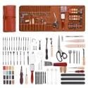 Leather Working Tools Kit 92 PCS Engraving Punching Stamping Sewing Tools