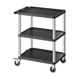 3-shelf Utility Cart 300 lbs 27.6 x 18.1-inch Service Cart with Wheels