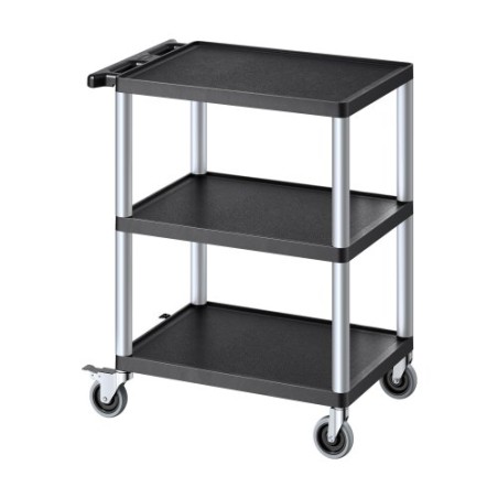 3-Shelf Utility Cart 300 lbs 27,6 x 18,1-tommer servicevogn med hjul
