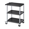 3-shelf Utility Cart 300 lbs 27.6 x 18.1-inch Service Cart with Wheels