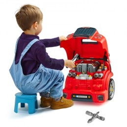 Engine Toy Kids Mechanic Car Repair Set with Removable Parts Red