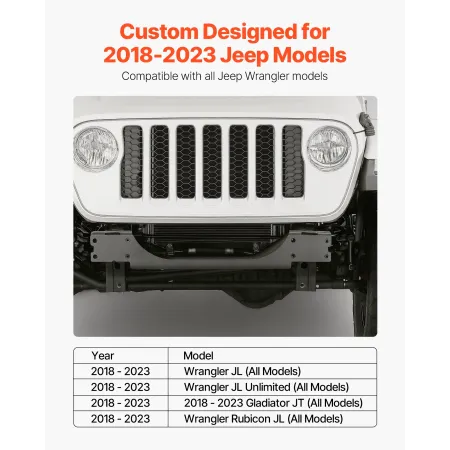 Winch Mount, Winch Capacity of 12000 lbs / 5443 kg, Trailer Hitch Winch Mount for Select Jeep Wrangler JL/JLU & Gladiator JT Mod