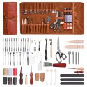Leather Working Tools Kit 72 PCS Engraving Punching Stamping Sewing Tools