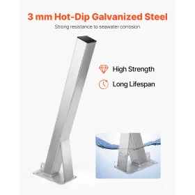 VEVOR Boat Trailer Winch Stand, 76 x 76 x 863 mm Winch Posts, Boat Winch Mount with U-Bolts for 76 mm W x 76-101 mm H Trailer To