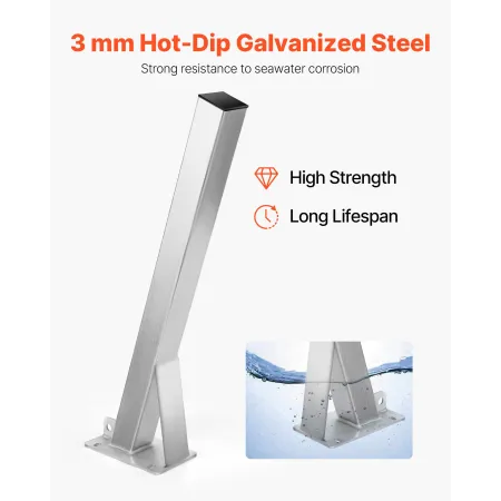 VEVOR Boat Trailer Spil Stand, 76 x 76 x 863 mm Spil Pæle, Boat Winch Mount med U-bolte til 76 mm B x 76-101 mm H Trailer til