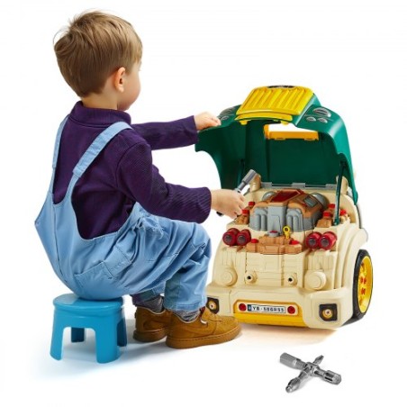Engine Toy Kids Mechanic Car Repair Set with Removable Parts Green