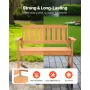 VEVOR Outdoor Bench, 128 cm, 363 kg Weight Capacity for 2-3 Persons, Weatherproof Plastic Frame with Backrest and Wide Armrests,