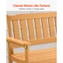 VEVOR Outdoor Bench, 128 cm, 363 kg Weight Capacity for 2-3 Persons, Weatherproof Plastic Frame with Backrest and Wide Armrests,