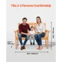 Outdoor Bench, 128 cm, 363 kg Weight Capacity for 2-3 Persons, Weatherproof Plastic Frame with Backrest and Wide Armrests, Outsi